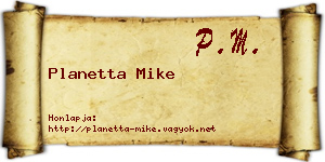 Planetta Mike névjegykártya